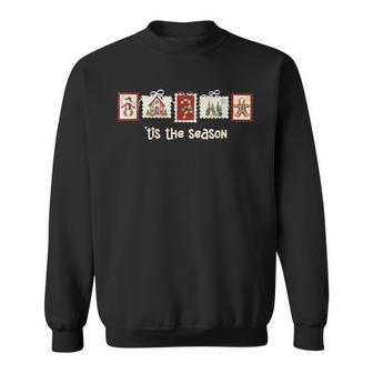 Tis The Season Coquette Christmas Winter Stamps Sweatshirt - Thegiftio UK