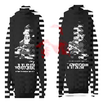 Tis The Season Football Christmas Pajamas Santa Claus Xmas Sweatshirt | Seseable UK