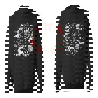 Tis The Season To Be Reading Cute Christmas Book Lover Xmas Sweatshirt Unisex | Mazezy