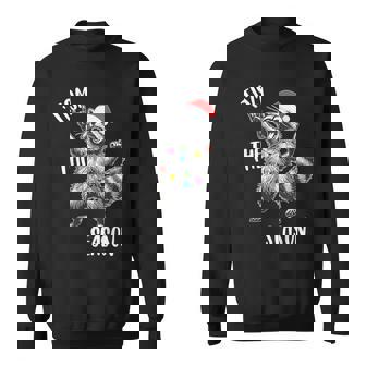 Tism The Season Raccoon Rock Santa Hat Autism Christmas Sweatshirt Unisex | Mazezy