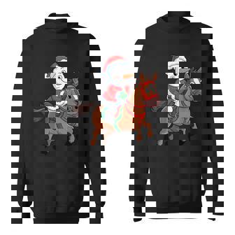 Toddler Kids Snowman Santa Hat Riding Horse Christmas Pajama Sweatshirt Unisex | Mazezy