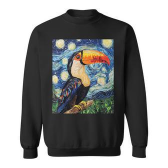 Toucan Tucan Bird Graphic Van Gogh Style Starry Night Sweatshirt - Thegiftio UK