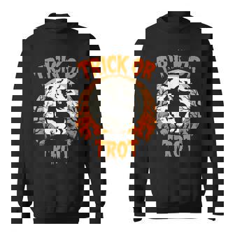 Trick Or Trot Halloween Horse Riding Equestrian Horse Lover Sweatshirt Unisex | Mazezy