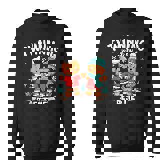 Twinning With My Bestie Christmas Gingerbread Best Friend Sweatshirt - Thegiftio