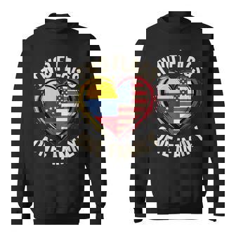 Two Flags One Family Half American Venezuelan Roots USA Sweatshirt Unisex | Mazezy