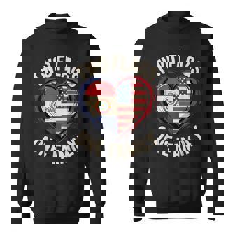 Two Flags One Family Paraguayan Roots American Paraguay USA Sweatshirt Unisex | Mazezy