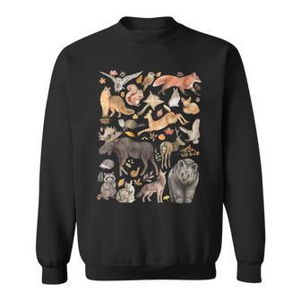 Types Of Forest Animals Nature Wildlife Woodland Sweatshirt - Thegiftio UK