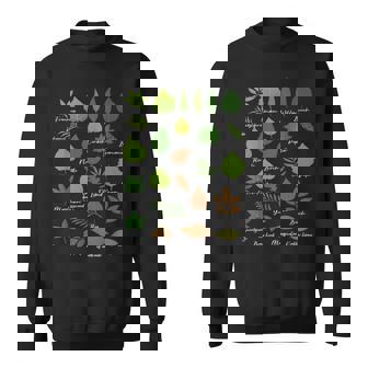 Types Of Tree Leaves Biology Nature Educational Sweatshirt Unisex | Mazezy