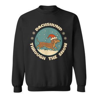 Ugly Dachshund Christmasthrough The Snow Christmas Sweatshirt - Thegiftio UK