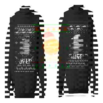 Ugly Solar System Christmas -Planet Jupiter Santa Hat Lights Sweatshirt Unisex | Mazezy
