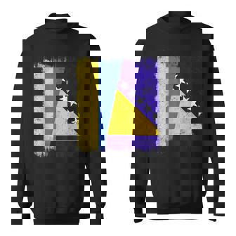 Ukraine Bosnia And Herzegovina Half Flag Sweatshirt Unisex | Mazezy