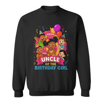 Uncle Of The Birthday Girl Party Pink Doll Family Matching Sweatshirt - Thegiftio UK