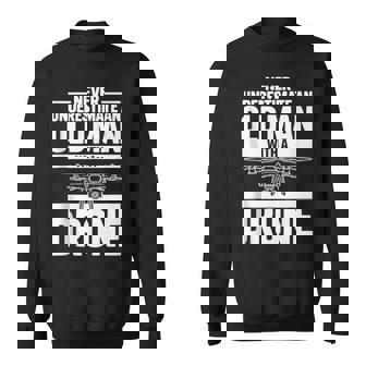 Never Underestimate An Old Man With A Drone Tank Top Sweatshirt Unisex | Mazezy