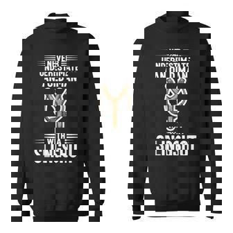 Never Underestimate An Old Man With A Slingshot Tank Top Sweatshirt Unisex | Mazezy