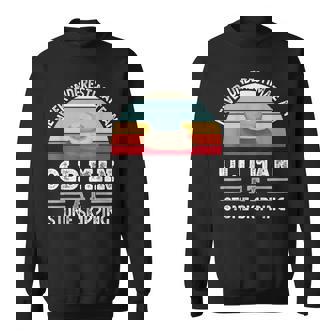 Never Underestimate An Old Man At Stone Skipping Fathers Day Sweatshirt Unisex | Mazezy