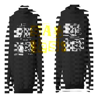 University-Gold Say Less Varsity-Gold Color Graphic Sweatshirt - Thegiftio