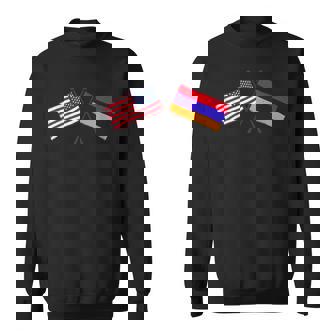 USA Armenia Crossed Flags American Armenian Friendship Sweatshirt Unisex | Mazezy
