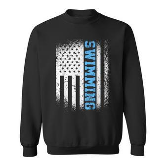Usa Flag Swimming Swim American Swimmer Sweatshirt - Thegiftio UK