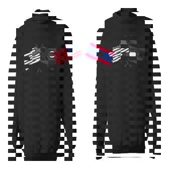 USA Laos Crossed Flags American Laotian Friendship Sweatshirt Unisex | Mazezy