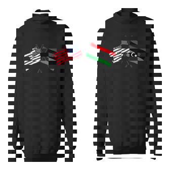 USA Libya Crossed Flags American Libyan Friendship Sweatshirt Unisex | Mazezy