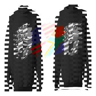 USA And South Africa Brush Flag Pride African American Tank Top Sweatshirt Unisex | Mazezy