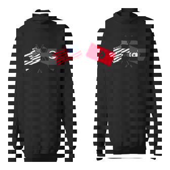 USA Tunisia Crossed Flags American Tunisian Friendship Sweatshirt Unisex | Mazezy