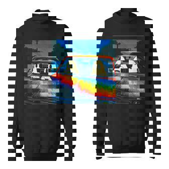 Vaporwave Psychedelic Ghost Retro Halloween Techno EDM Sweatshirt Unisex | Mazezy