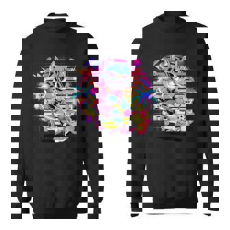 Vaporwave 猫 ピックルボール プレーヤー 80年代 レトロ 美学 スウェットシャツ - Kawaiitshirt