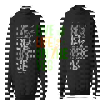 Vegetarian Live On The Veg Carrot Graphic Fun Vegan Tank Top Sweatshirt Unisex | Mazezy