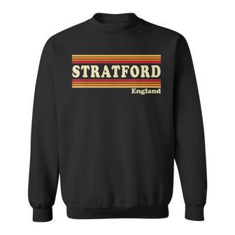 Vintage 80s Stratford England Retro Graphic Sweatshirt Unisex | Mazezy