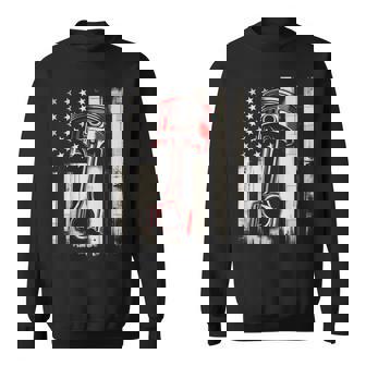 Vintage American Flag Piston Car Mechanic Sweatshirt - Monsterry
