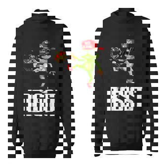 Vintage Cool Frog Resist No King Graphic Retro Streetwear Sweatshirt Unisex | Mazezy