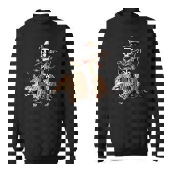 Vintage Cowboy Skeleton Riding Armadillo Western Retro Sweatshirt - Thegiftio