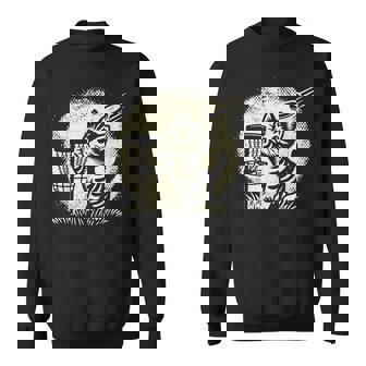 Vintage Cute Kitten Playing Disc Golf Golfing Golfer Cat Sweatshirt Unisex | Mazezy