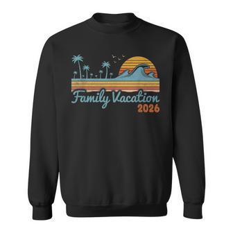 Vintage Family Vacation 2026 Tropical Beach Vacay Group Sweatshirt - Thegiftio