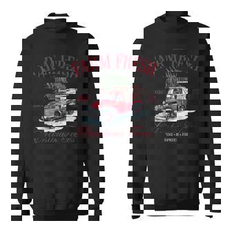 Vintage Farm Fresh Christmas Trees Farmhouse Pickup Truck Sweatshirt - Monsterry