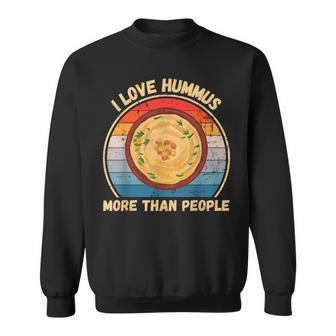 Vintage J'aime Le Houmous Plus Que Les Gens Amateur De Houmous Sweater e - Cadeauxyz