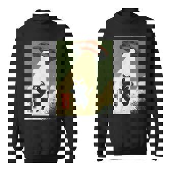 Vintage Japanische Katze Alien Cat Dad Ufo Abduktion Graphic Sweatshirt - Geschenkecke