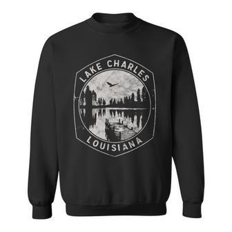 Vintage Lake Charles Louisiana Outdoors Vacation Sweatshirt Unisex | Mazezy