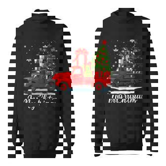 Vintage Merry Christmas Red Truck Xmas Tree Boys Men Sweatshirt - Thegiftio