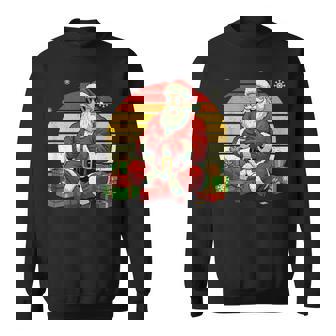 Vintage Retro Santa Sunglasses Playing Game Gamer Christmas Sweatshirt - Thegiftio