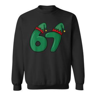 Viral 67 Christmas Elf Hat 6 7 Trend Meme Six Seven Elves Sweatshirt - Thegiftio UK