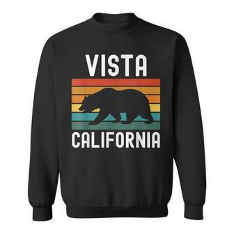 Vista California Retro Bear Vintage Travel SoCal Coast 760 Sweatshirt Unisex | Mazezy