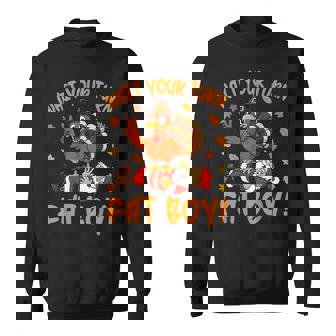 Wait Your Turn Fat Boy Thanksgiving Turkey Santa Sweatshirt - Monsterry