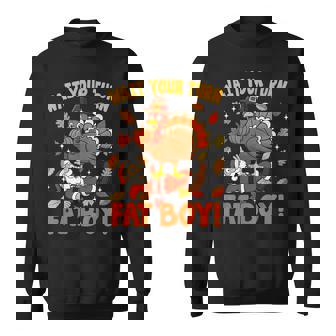 Wait Your Turn Thanksgiving Day Turkey Santa Christmas Sweatshirt - Monsterry