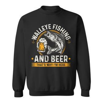 Walleye Fishing And Beer Fisherman Sweatshirt - Thegiftio UK