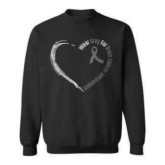Wear Grey For Brain Cancer Awareness Brain Tumor Sweatshirt - Thegiftio UK