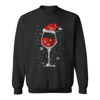 Weihnachten Mit Rotwein Weinglas Nikolausmütze Weihnachts Sweatshirt - Geschenkecke