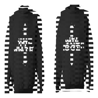 Weißes Monster Mit Pfeilen Nach Oben Und Unten Sweatshirt - Geschenkecke