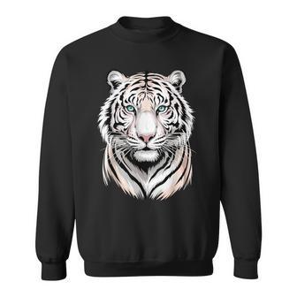 White Bengal Tiger Face Wild Animal Sweatshirt | Seseable FR